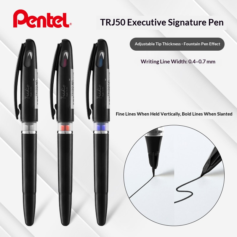 Pentel Pen Sign Pen - Caneta pincel de ponta macia recarregável
