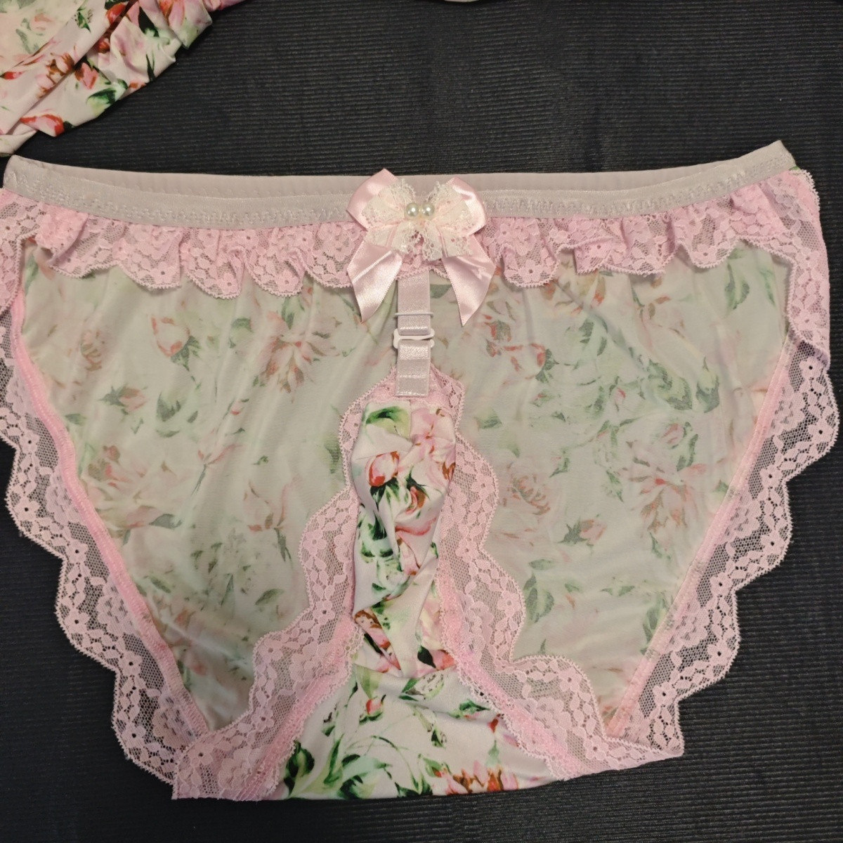 Elastic Lace Trim - Cuecas masculinas florais, feitas à mão,